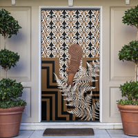Wahaika New Zealand Door Cover Maori Weapon Kowhaiwhai Fern Poutama Motifs LT14 Brown - Polynesian Pride