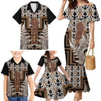 Wahaika New Zealand Family Matching Mermaid Dress and Hawaiian Shirt Maori Weapon Kowhaiwhai Fern Poutama Motifs LT14 - Polynesian Pride