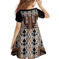 Wahaika New Zealand Family Matching Puletasi and Hawaiian Shirt Maori Weapon Kowhaiwhai Fern Poutama Motifs LT14 - Polynesian Pride