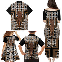 Wahaika New Zealand Family Matching Puletasi and Hawaiian Shirt Maori Weapon Kowhaiwhai Fern Poutama Motifs LT14 - Polynesian Pride
