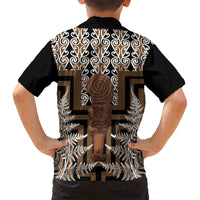 Wahaika New Zealand Family Matching Tank Maxi Dress and Hawaiian Shirt Maori Weapon Kowhaiwhai Fern Poutama Motifs LT14 - Polynesian Pride