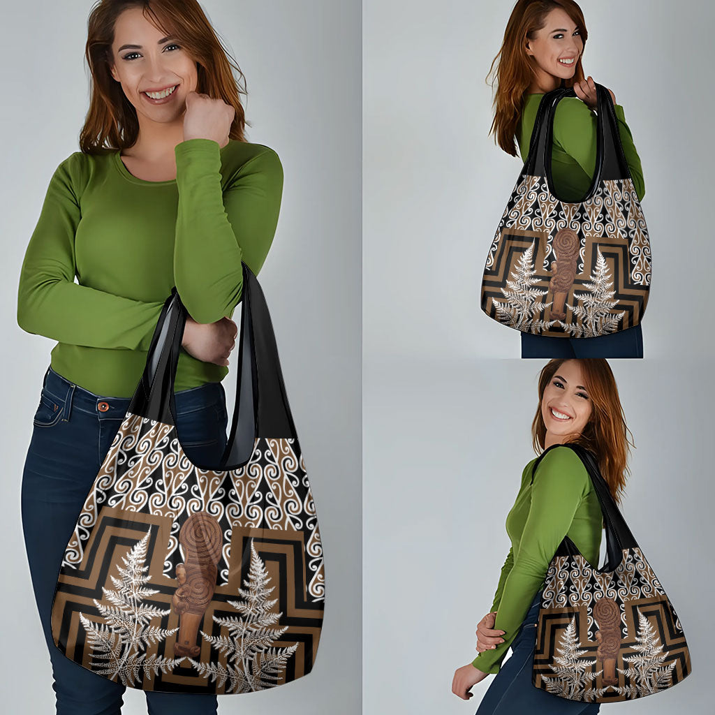 Wahaika New Zealand Grocery Bag Maori Weapon Kowhaiwhai Fern Poutama Motifs LT14 - Polynesian Pride