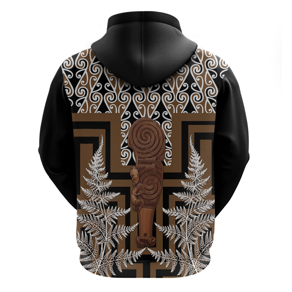 Wahaika New Zealand Hoodie Maori Weapon Kowhaiwhai Fern Poutama Motifs LT14 - Polynesian Pride