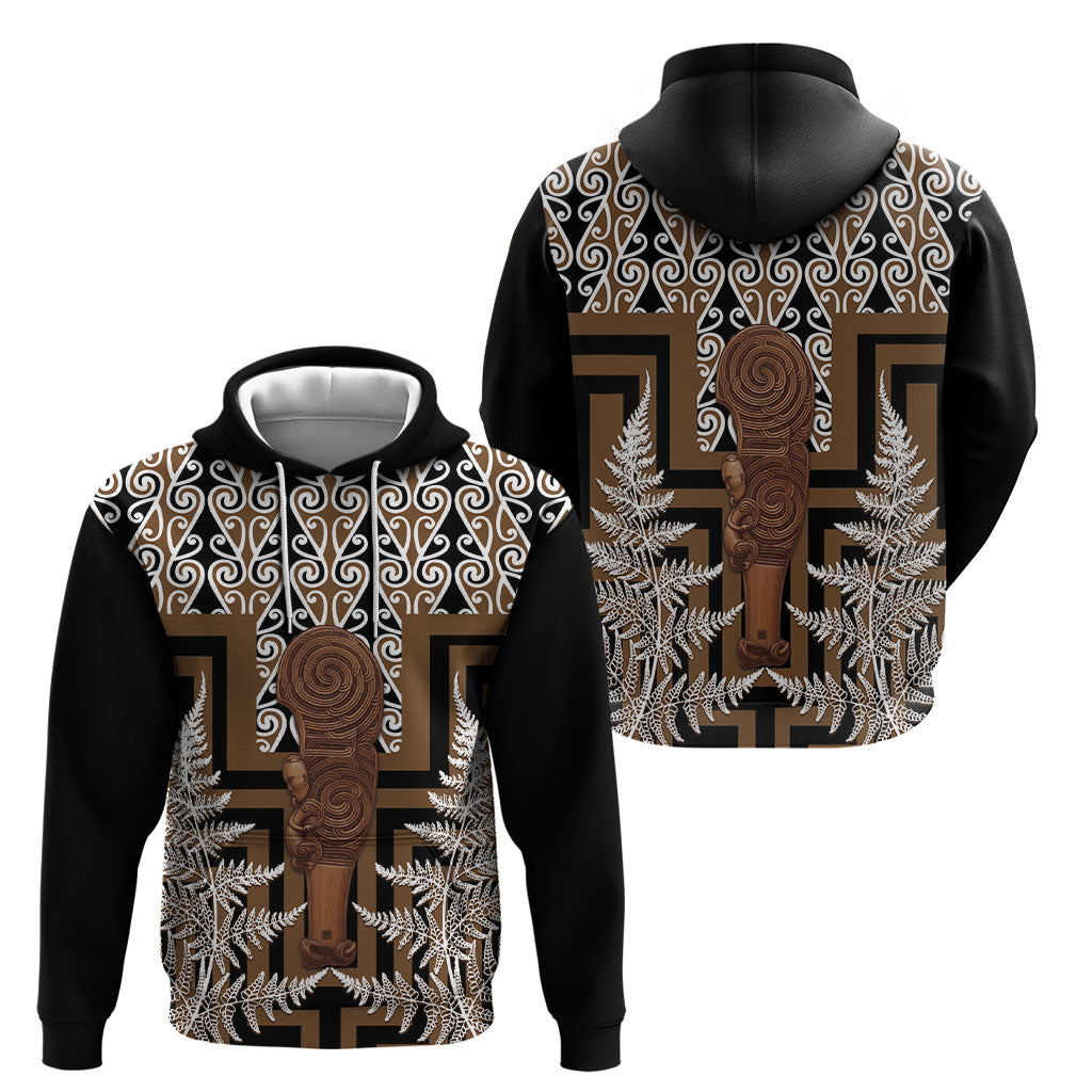 Wahaika New Zealand Hoodie Maori Weapon Kowhaiwhai Fern Poutama Motifs LT14 - Polynesian Pride