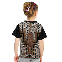Wahaika New Zealand Kid T Shirt Maori Weapon Kowhaiwhai Fern Poutama Motifs LT14 - Polynesian Pride