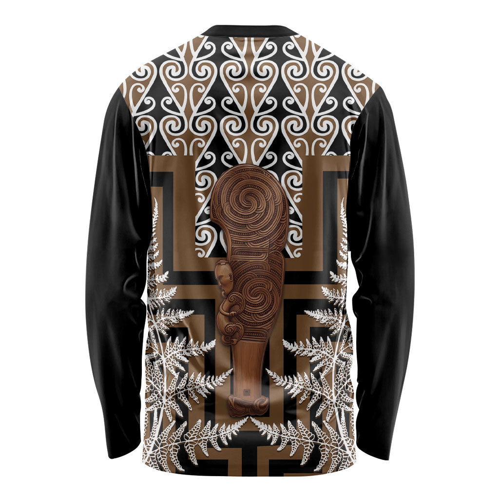 Wahaika New Zealand Long Sleeve Shirt Maori Weapon Kowhaiwhai Fern Poutama Motifs LT14 - Polynesian Pride