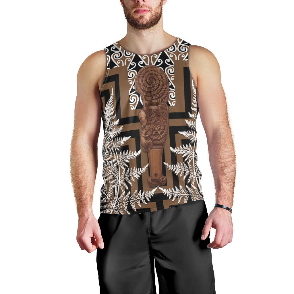 Wahaika New Zealand Men Tank Top Maori Weapon Kowhaiwhai Fern Poutama Motifs LT14 - Polynesian Pride