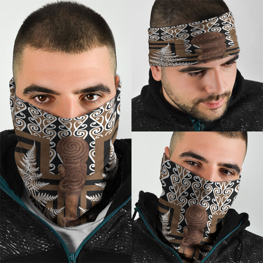 Wahaika New Zealand Neck Gaiter Maori Weapon Kowhaiwhai Fern Poutama Motifs LT14 - Polynesian Pride