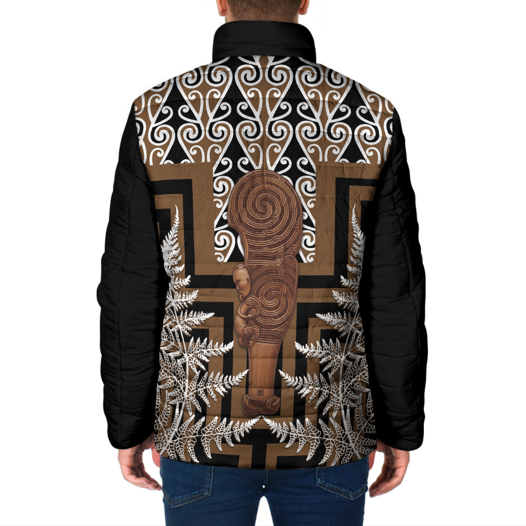 Wahaika New Zealand Padded Jacket Maori Weapon Kowhaiwhai Fern Poutama Motifs LT14 - Polynesian Pride