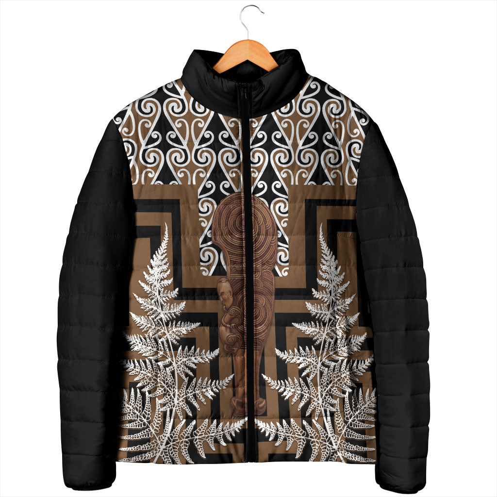 Wahaika New Zealand Padded Jacket Maori Weapon Kowhaiwhai Fern Poutama Motifs LT14 - Polynesian Pride