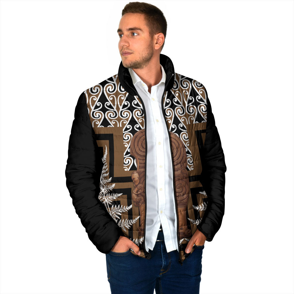 Wahaika New Zealand Padded Jacket Maori Weapon Kowhaiwhai Fern Poutama Motifs LT14 - Polynesian Pride