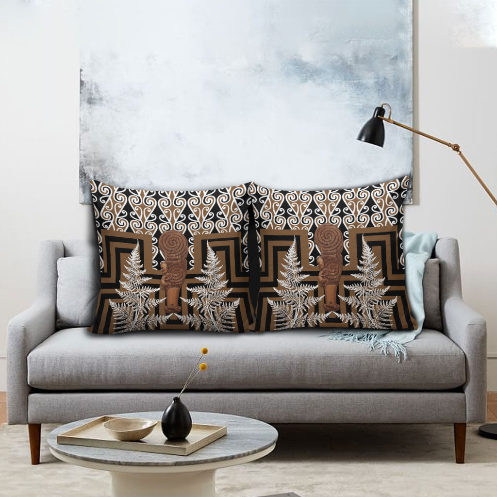Wahaika New Zealand Pillow Cover Maori Weapon Kowhaiwhai Fern Poutama Motifs LT14 - Polynesian Pride