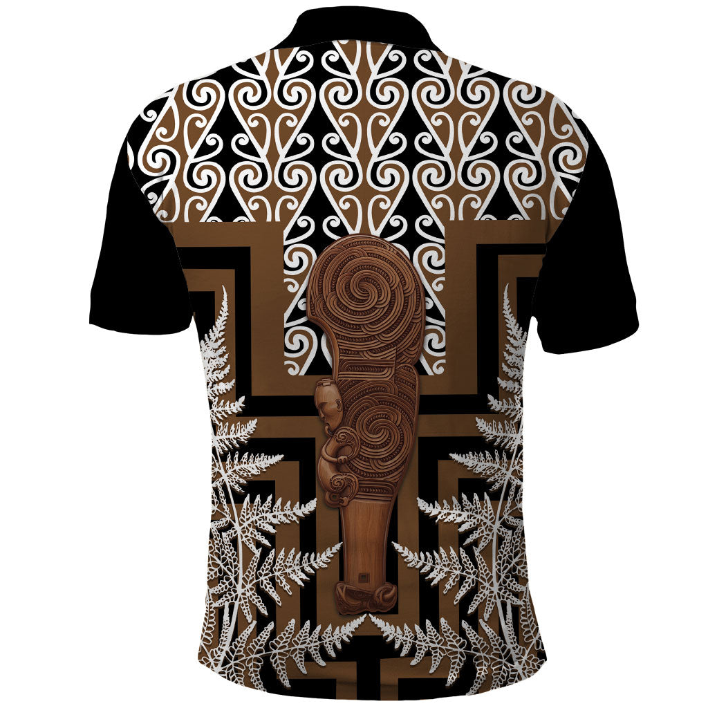 Wahaika New Zealand Polo Shirt Maori Weapon Kowhaiwhai Fern Poutama Motifs LT14 - Polynesian Pride