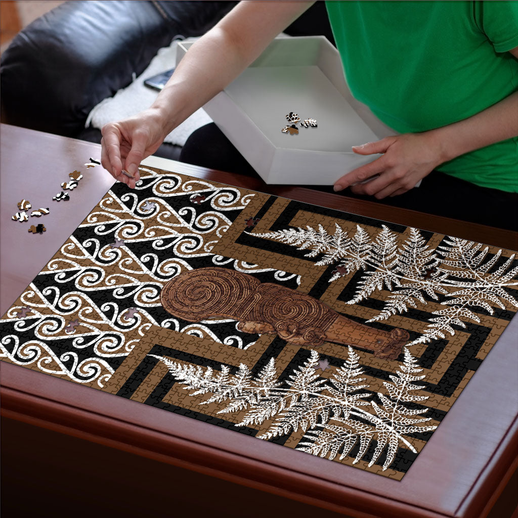 Wahaika New Zealand Puzzle Maori Weapon Kowhaiwhai Fern Poutama Motifs LT14 - Polynesian Pride