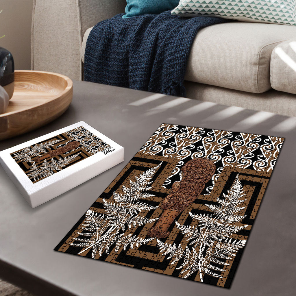 Wahaika New Zealand Puzzle Maori Weapon Kowhaiwhai Fern Poutama Motifs LT14 - Polynesian Pride