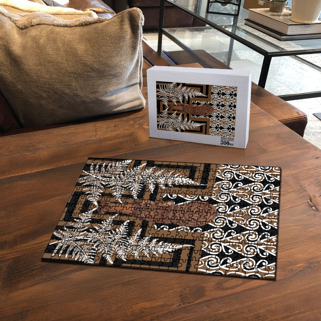 Wahaika New Zealand Puzzle Maori Weapon Kowhaiwhai Fern Poutama Motifs LT14 - Polynesian Pride