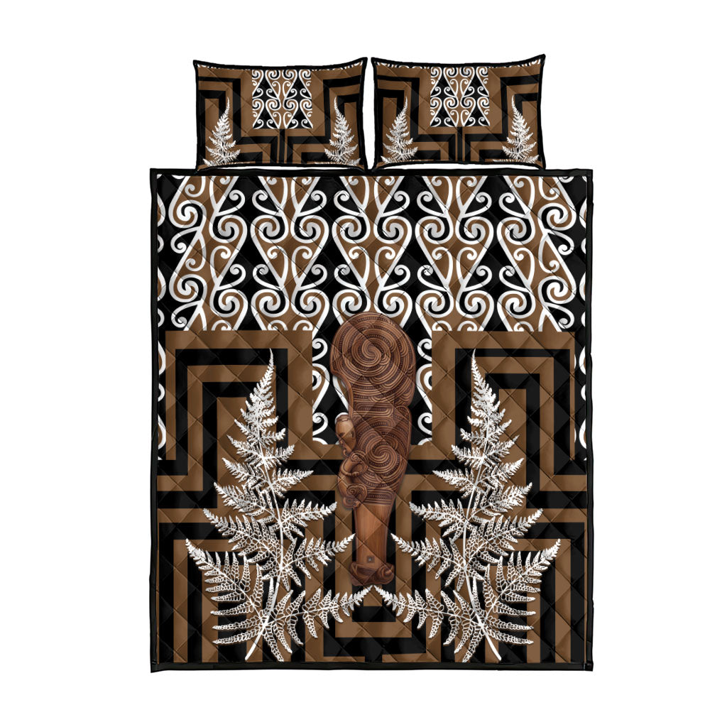 Wahaika New Zealand Quilt Bed Set Maori Weapon Kowhaiwhai Fern Poutama Motifs LT14 - Polynesian Pride