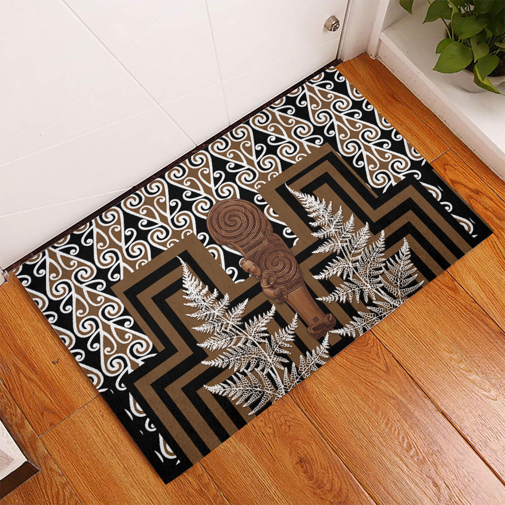 Wahaika New Zealand Rubber Doormat Maori Weapon Kowhaiwhai Fern Poutama Motifs LT14 - Polynesian Pride