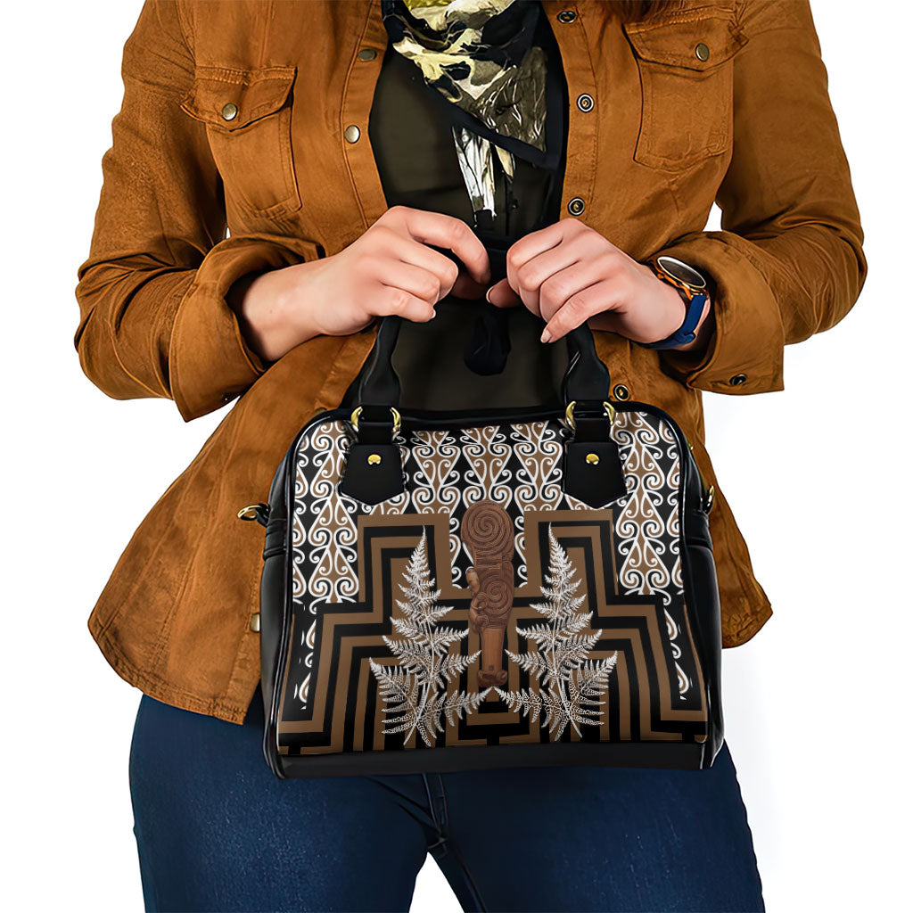 Wahaika New Zealand Shoulder Handbag Maori Weapon Kowhaiwhai Fern Poutama Motifs LT14 - Polynesian Pride