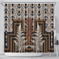 Wahaika New Zealand Shower Curtain Maori Weapon Kowhaiwhai Fern Poutama Motifs LT14 - Polynesian Pride
