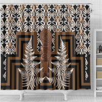 Wahaika New Zealand Shower Curtain Maori Weapon Kowhaiwhai Fern Poutama Motifs LT14 - Polynesian Pride