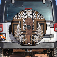 Wahaika New Zealand Spare Tire Cover Maori Weapon Kowhaiwhai Fern Poutama Motifs LT14 Brown - Polynesian Pride