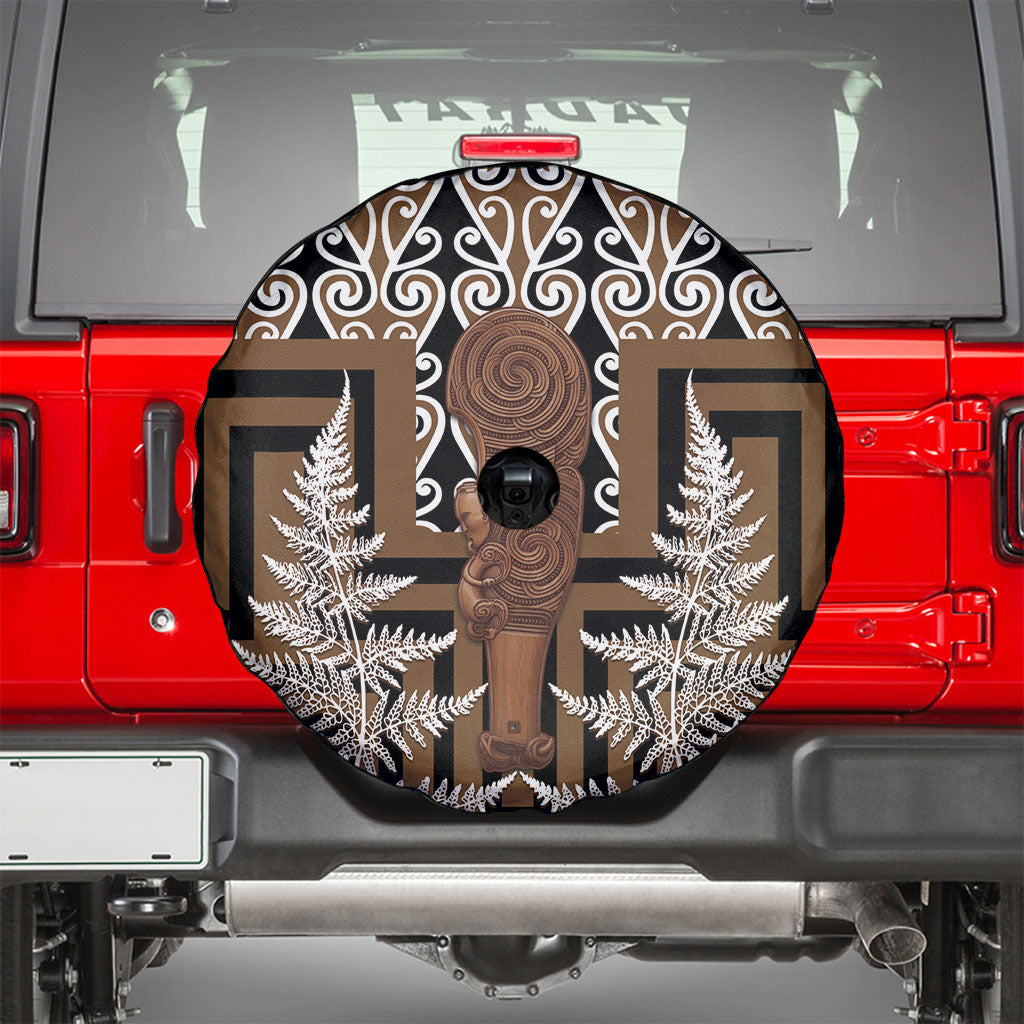 Wahaika New Zealand Spare Tire Cover Maori Weapon Kowhaiwhai Fern Poutama Motifs LT14 - Polynesian Pride