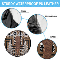 Wahaika New Zealand Spare Tire Cover Maori Weapon Kowhaiwhai Fern Poutama Motifs LT14 - Polynesian Pride