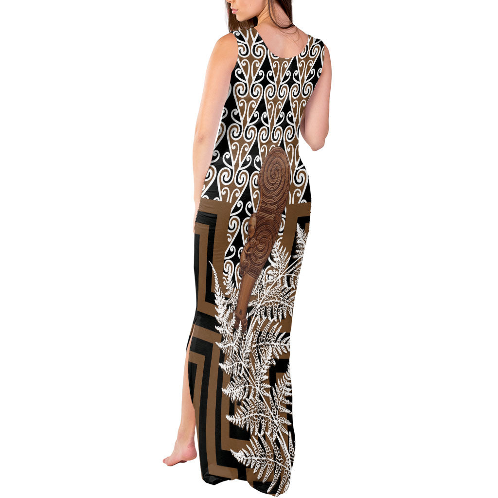 Wahaika New Zealand Tank Maxi Dress Maori Weapon Kowhaiwhai Fern Poutama Motifs LT14 - Polynesian Pride