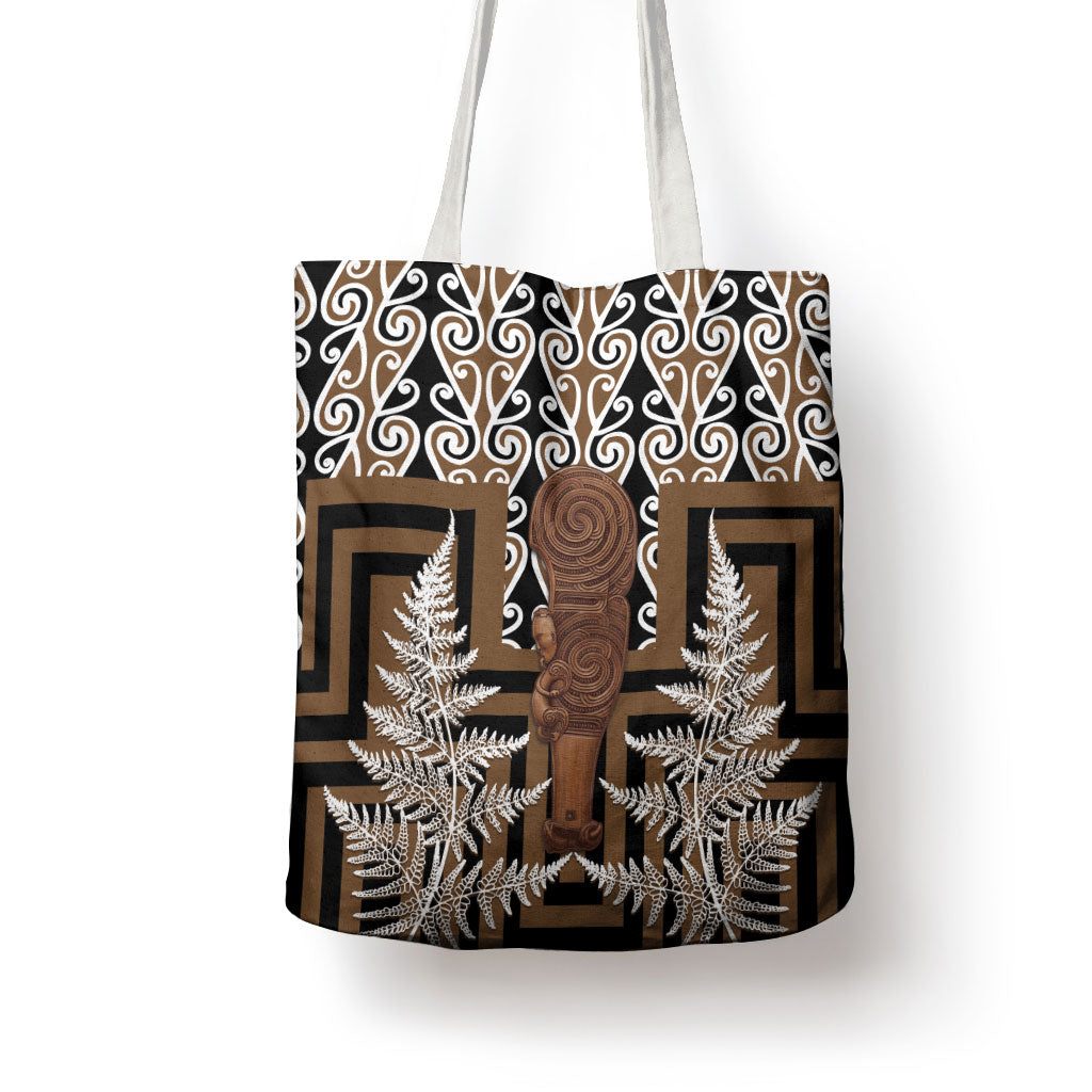 Wahaika New Zealand Tote Bag Maori Weapon Kowhaiwhai Fern Poutama Motifs LT14 - Polynesian Pride