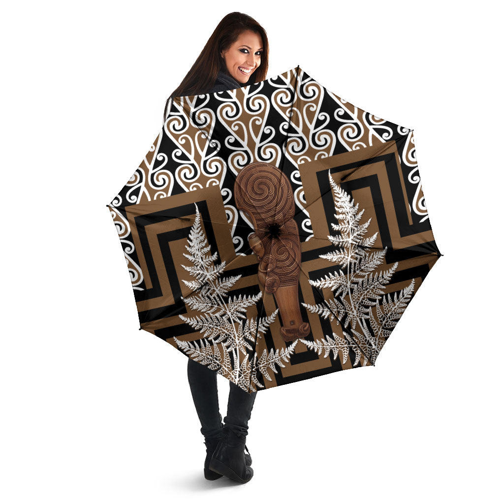 Wahaika New Zealand Umbrella Maori Weapon Kowhaiwhai Fern Poutama Motifs LT14 - Polynesian Pride