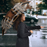 Wahaika New Zealand Umbrella Maori Weapon Kowhaiwhai Fern Poutama Motifs LT14 - Polynesian Pride