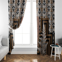 Wahaika New Zealand Window Curtain Maori Weapon Kowhaiwhai Fern Poutama Motifs LT14 - Polynesian Pride