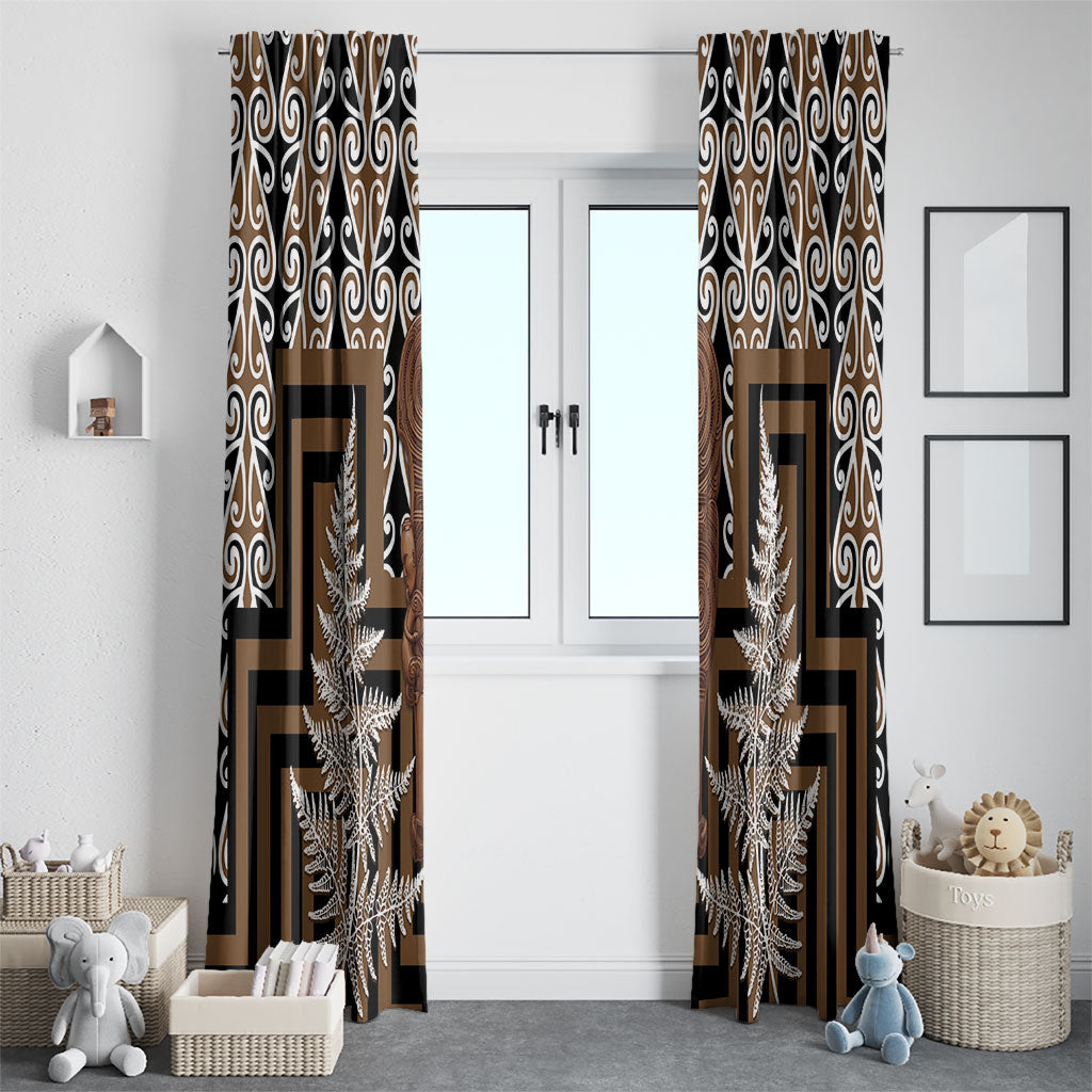 Wahaika New Zealand Window Curtain Maori Weapon Kowhaiwhai Fern Poutama Motifs LT14 - Polynesian Pride