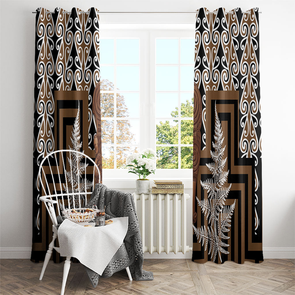 Wahaika New Zealand Window Curtain Maori Weapon Kowhaiwhai Fern Poutama Motifs LT14 - Polynesian Pride