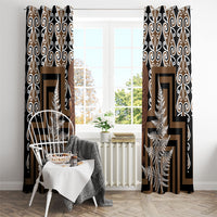 Wahaika New Zealand Window Curtain Maori Weapon Kowhaiwhai Fern Poutama Motifs LT14 - Polynesian Pride