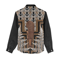 Wahaika New Zealand Women Casual Shirt Maori Weapon Kowhaiwhai Fern Poutama Motifs LT14 - Polynesian Pride
