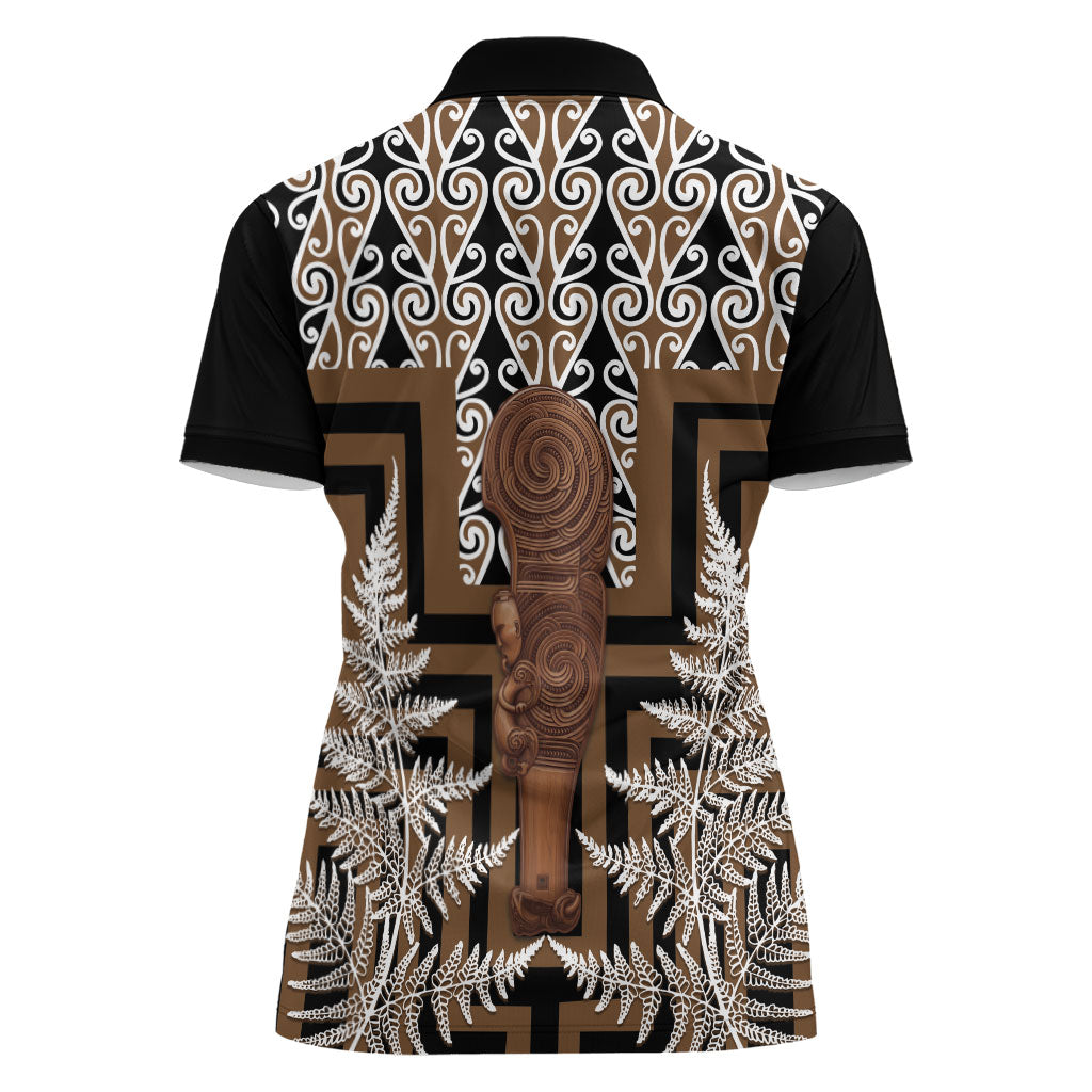 Wahaika New Zealand Women Polo Shirt Maori Weapon Kowhaiwhai Fern Poutama Motifs LT14 - Polynesian Pride