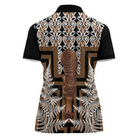 Wahaika New Zealand Women Polo Shirt Maori Weapon Kowhaiwhai Fern Poutama Motifs LT14 - Polynesian Pride