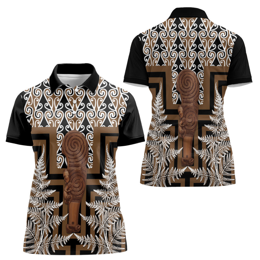 Wahaika New Zealand Women Polo Shirt Maori Weapon Kowhaiwhai Fern Poutama Motifs LT14 - Polynesian Pride