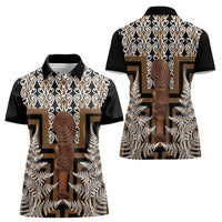 Wahaika New Zealand Women Polo Shirt Maori Weapon Kowhaiwhai Fern Poutama Motifs LT14 - Polynesian Pride