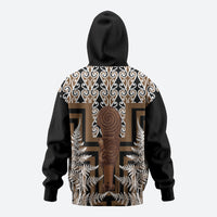Wahaika New Zealand Zip Hoodie Maori Weapon Kowhaiwhai Fern Poutama Motifs LT14 - Polynesian Pride