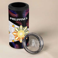 Custom Philippines Football 4 in 1 Can Cooler Tumbler World Cup Go Filipinas Feather Black Version