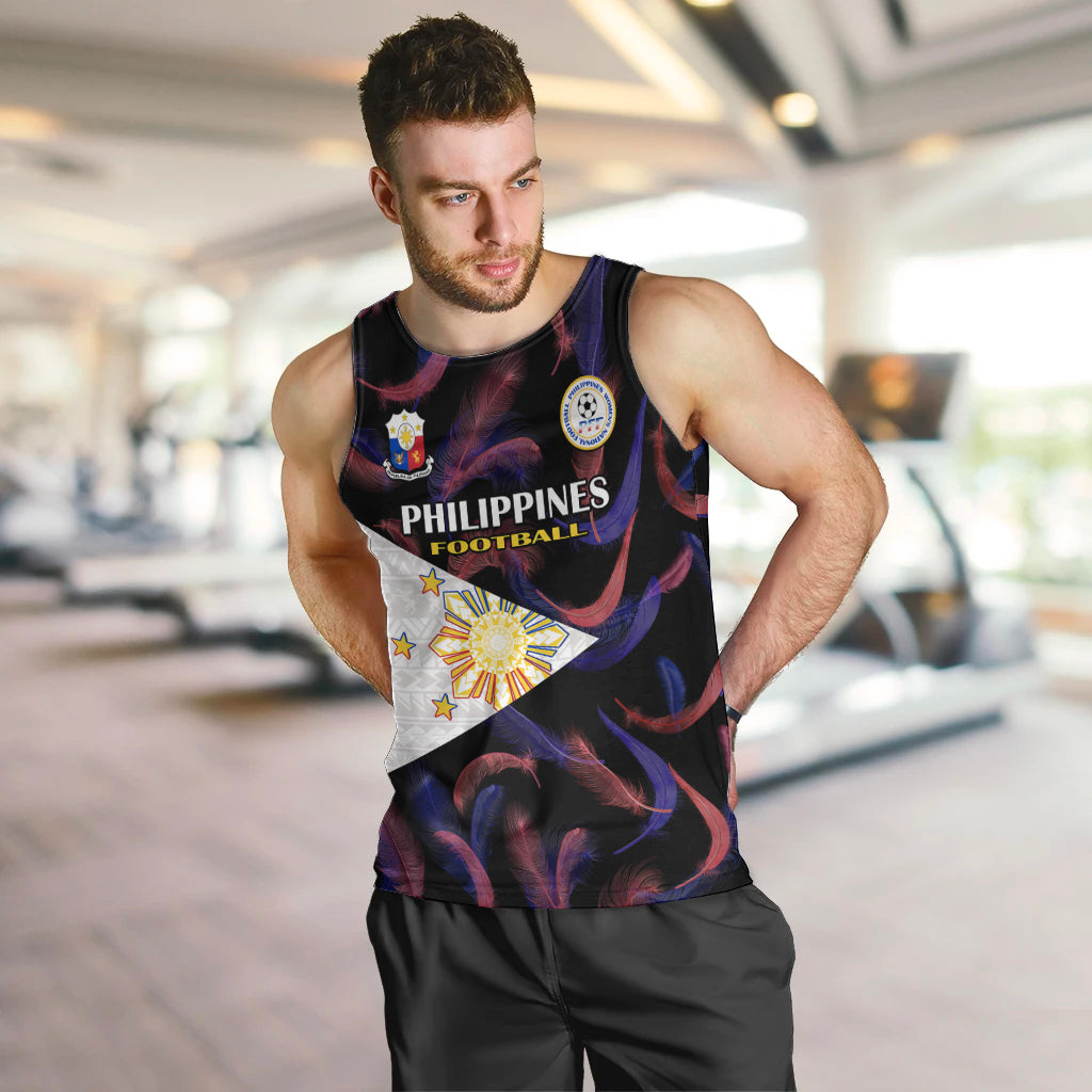 Custom Philippines Football Men Tank Top 2023 World Cup Go Filipinas Feather Black Version LT14 - Polynesian Pride
