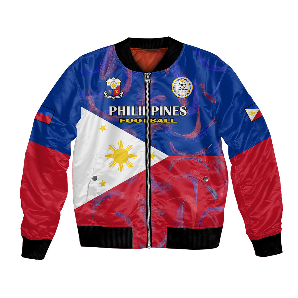 Philippines Football Bomber Jacket 2023 World Cup Go Filipinas Feather Flag Version LT14 Unisex Blue - Polynesian Pride