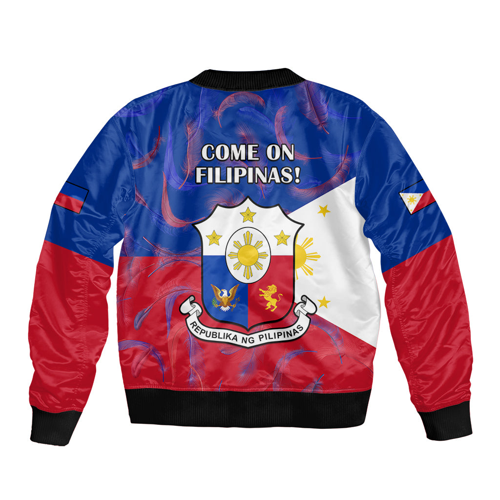 Philippines Football Bomber Jacket 2023 World Cup Go Filipinas Feather Flag Version LT14 - Polynesian Pride