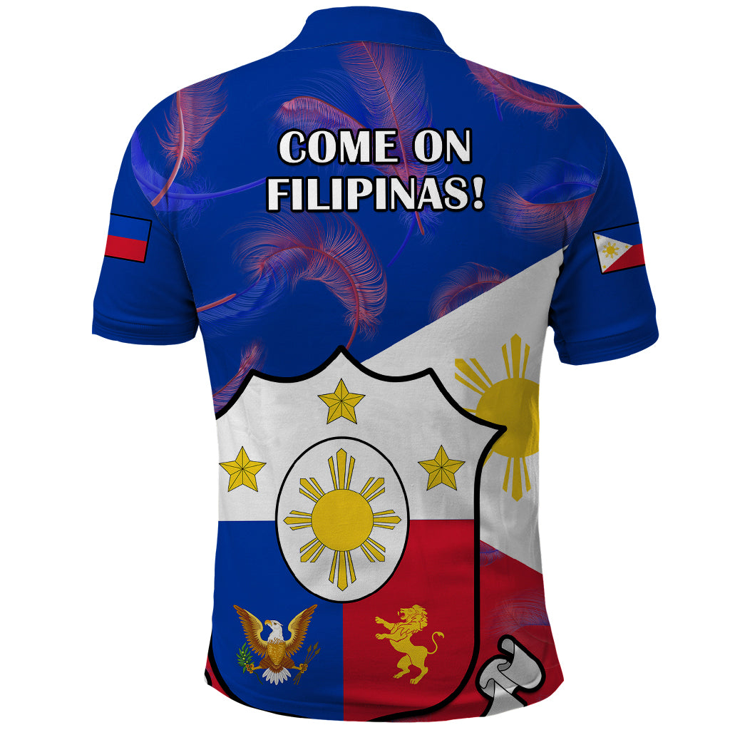 Philippines Football Polo Shirt 2023 World Cup Go Filipinas Feather Flag Version LT14 - Polynesian Pride