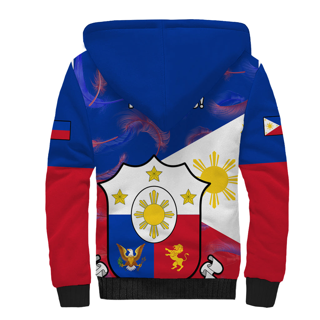 Philippines Football Sherpa Hoodie 2023 World Cup Go Filipinas Feather Flag Version LT14 - Polynesian Pride