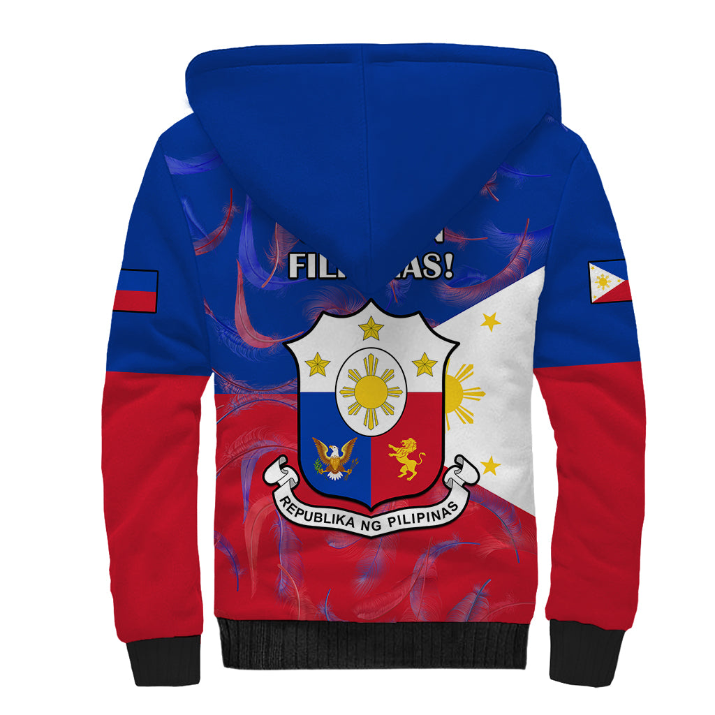 Philippines Football Sherpa Hoodie 2023 World Cup Go Filipinas Feather Flag Version LT14 - Polynesian Pride