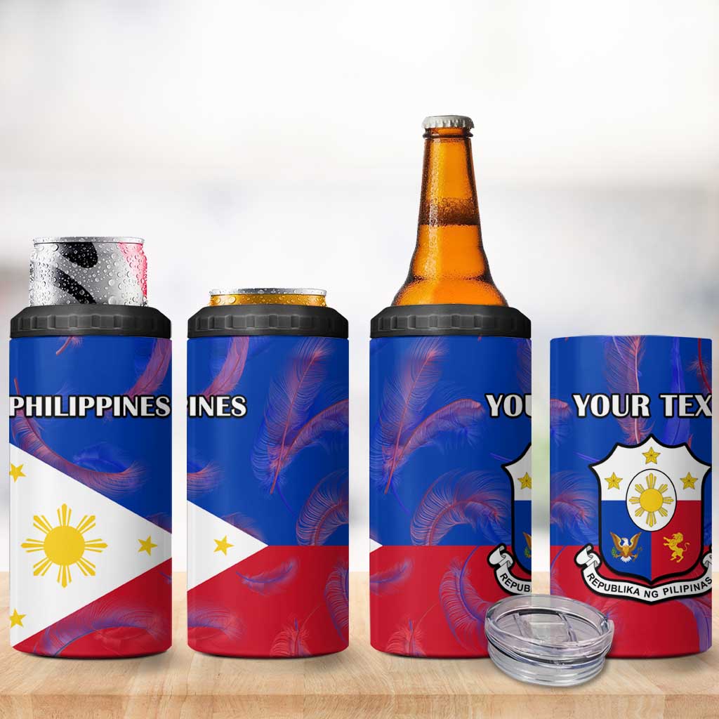 Custom Philippines Football 4 in 1 Can Cooler Tumbler World Cup Go Filipinas Feather Flag Version